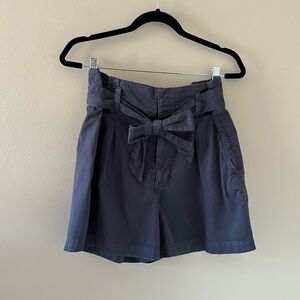 Sundry Blue Cotton Paperbag Shorts with Pleats & Tie Waist Size 31 Preppy